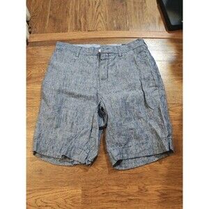 Polo Ralph Lauren 100% Linen Chino Shorts Mens Size 32 Classic Fit Blue Preppy